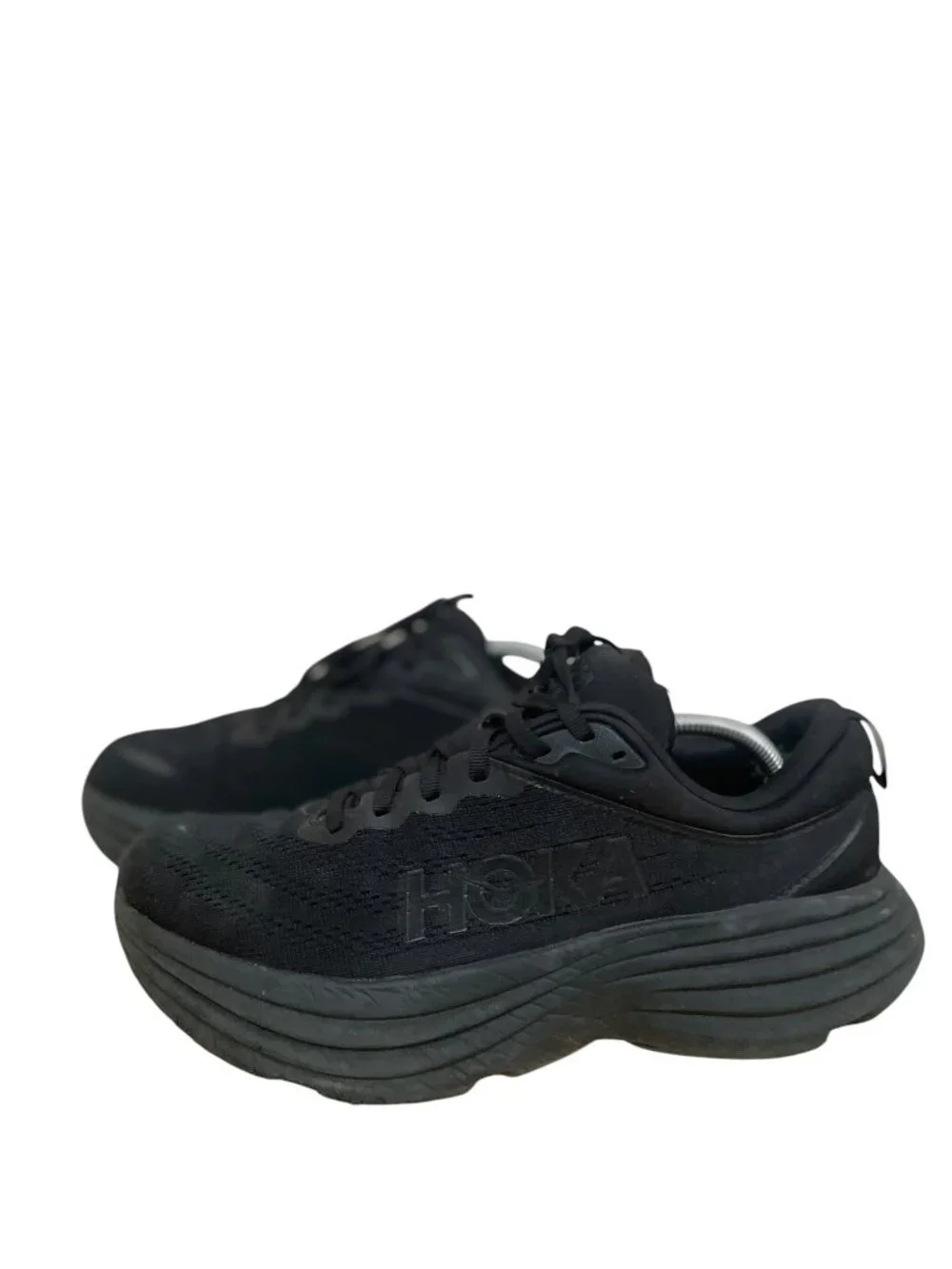 Hoka Bondi 8 Womens Running Shoes Size 9B Black Black 1127952 BBLC